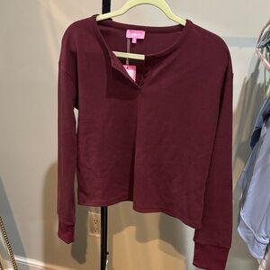 Edikted Burgundy Buttoned Shirt